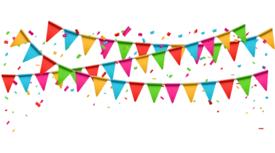 Des guirlandes et des confettis d'anniversaire
